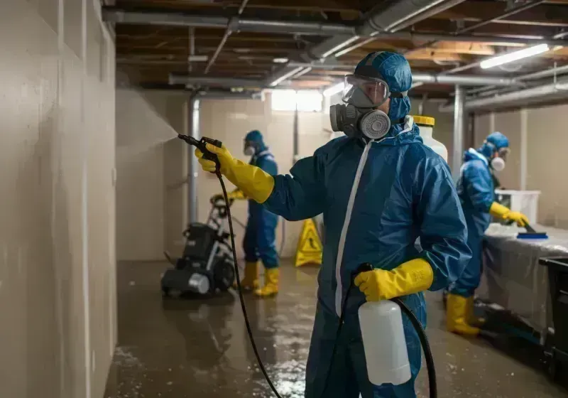 Basement Sanitization and Antimicrobial Treatment process in Roanoke, IL